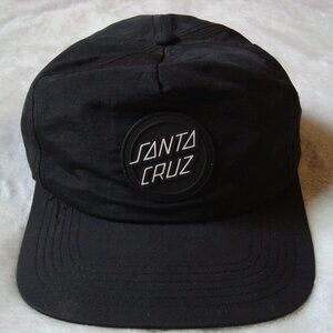 Santa Cruz Skateboards Unstructured Hat Strapback Black Pre-Owned Hat Cap